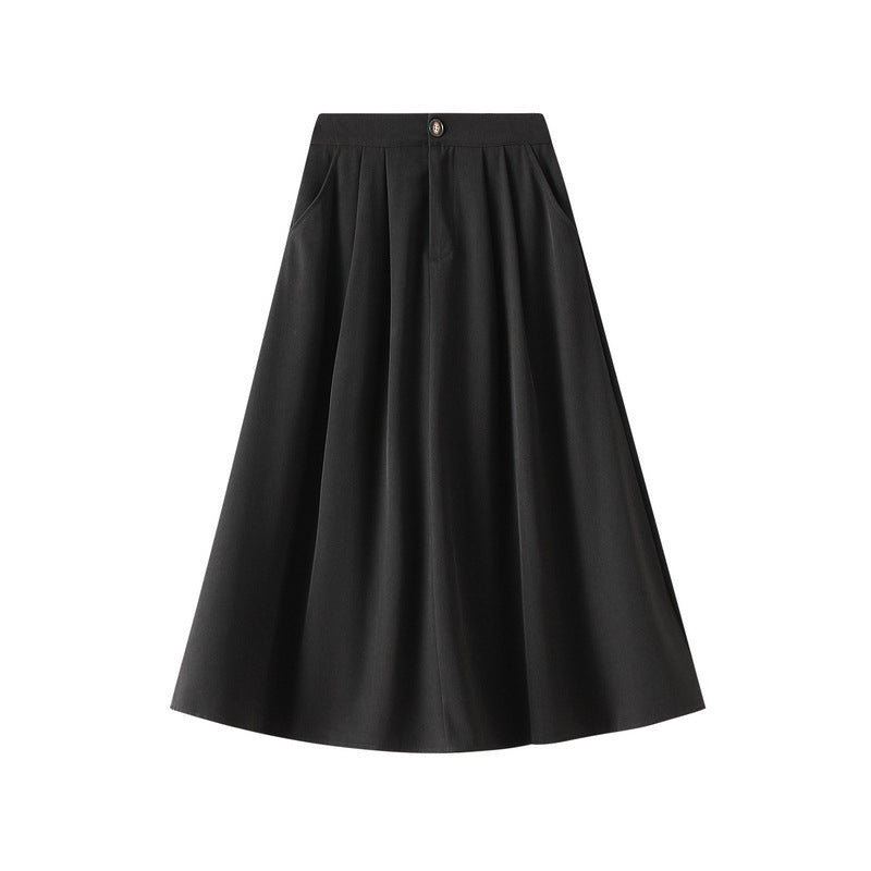 Skirt Women Autumn High Waist A line Skirt Long Skirt Slimming Large Hem Umbrella Skirt Drape Skirt