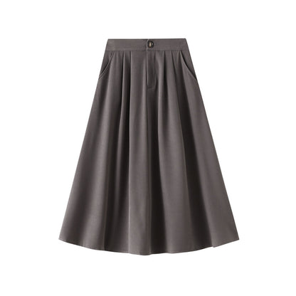 Skirt Women Autumn High Waist A line Skirt Long Skirt Slimming Large Hem Umbrella Skirt Drape Skirt