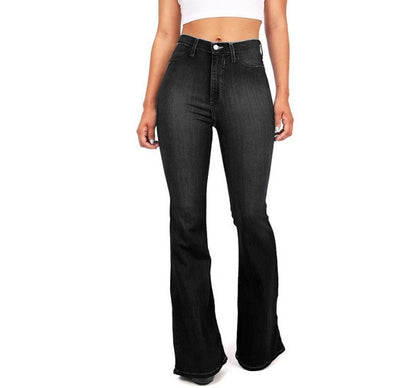 Jean skinny taille haute pour femme, pantalon évasé, amincissant, jambes larges, grande taille, printemps, automne