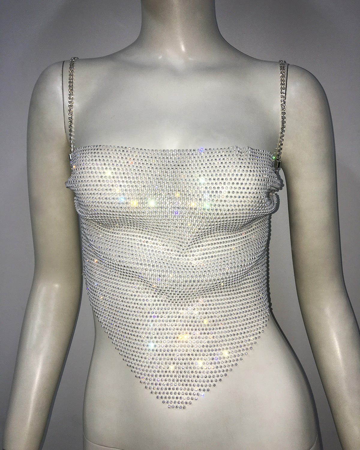 Sexy Sling Mesh Rhinestone Fishnet Top Sexy Sweet Spicy Camisole