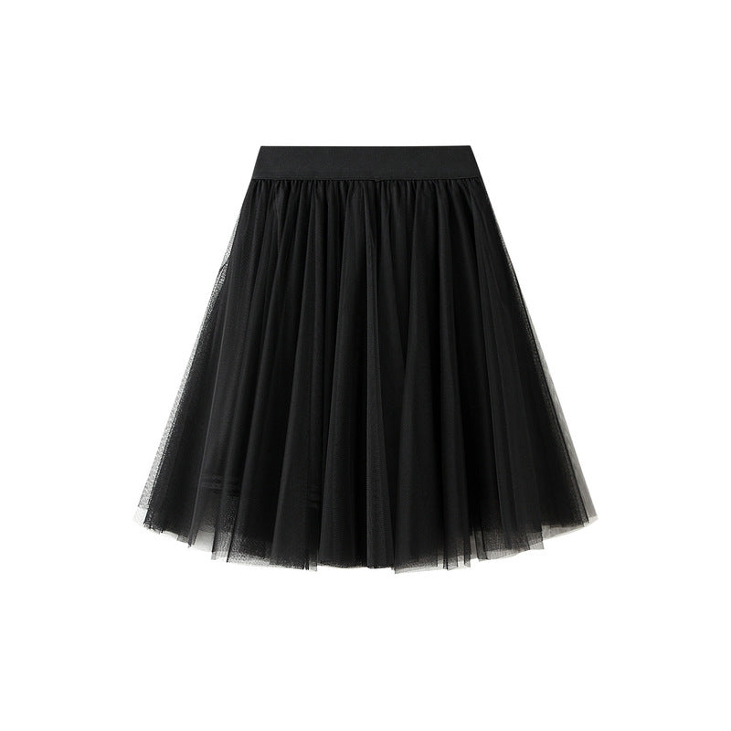 Skirt Spring Summer Women Korean High Waist Bubble Skirt Slimming Short A line Tulle Skirt Short Skirt