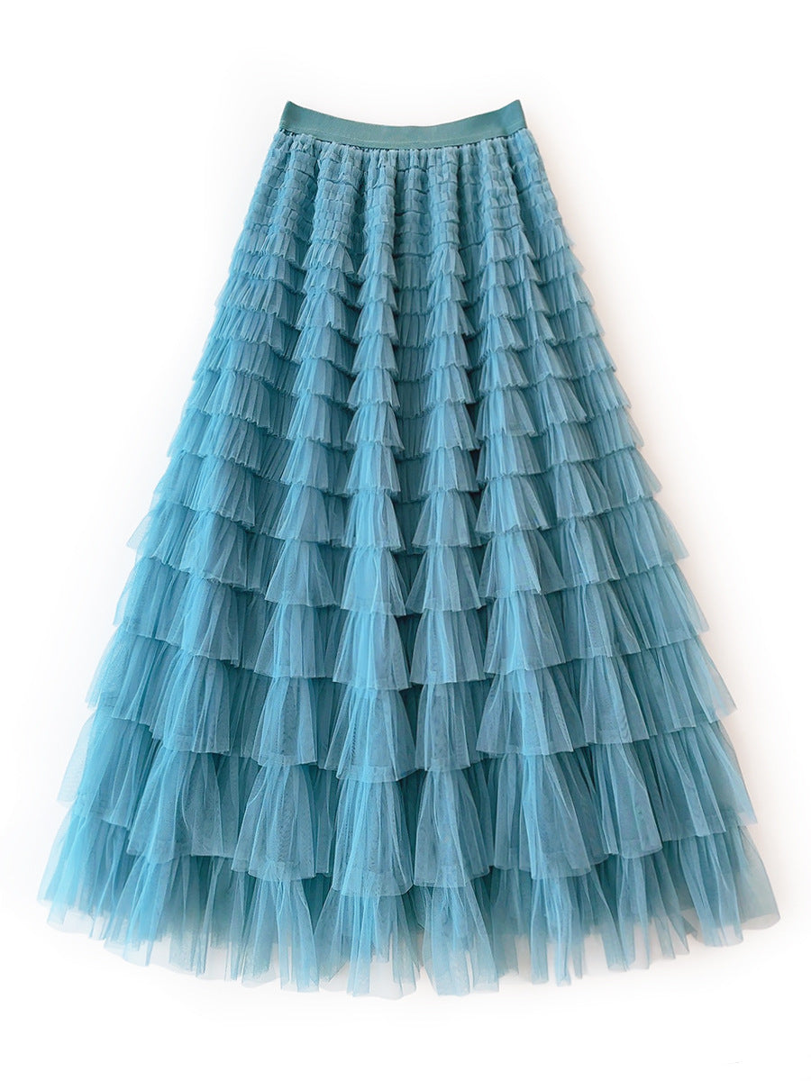 Robe longue en tulle pour anniversaire, cocktail, fête, danse, grande taille, robe à volants, coupe ajustée, longue, pour femme