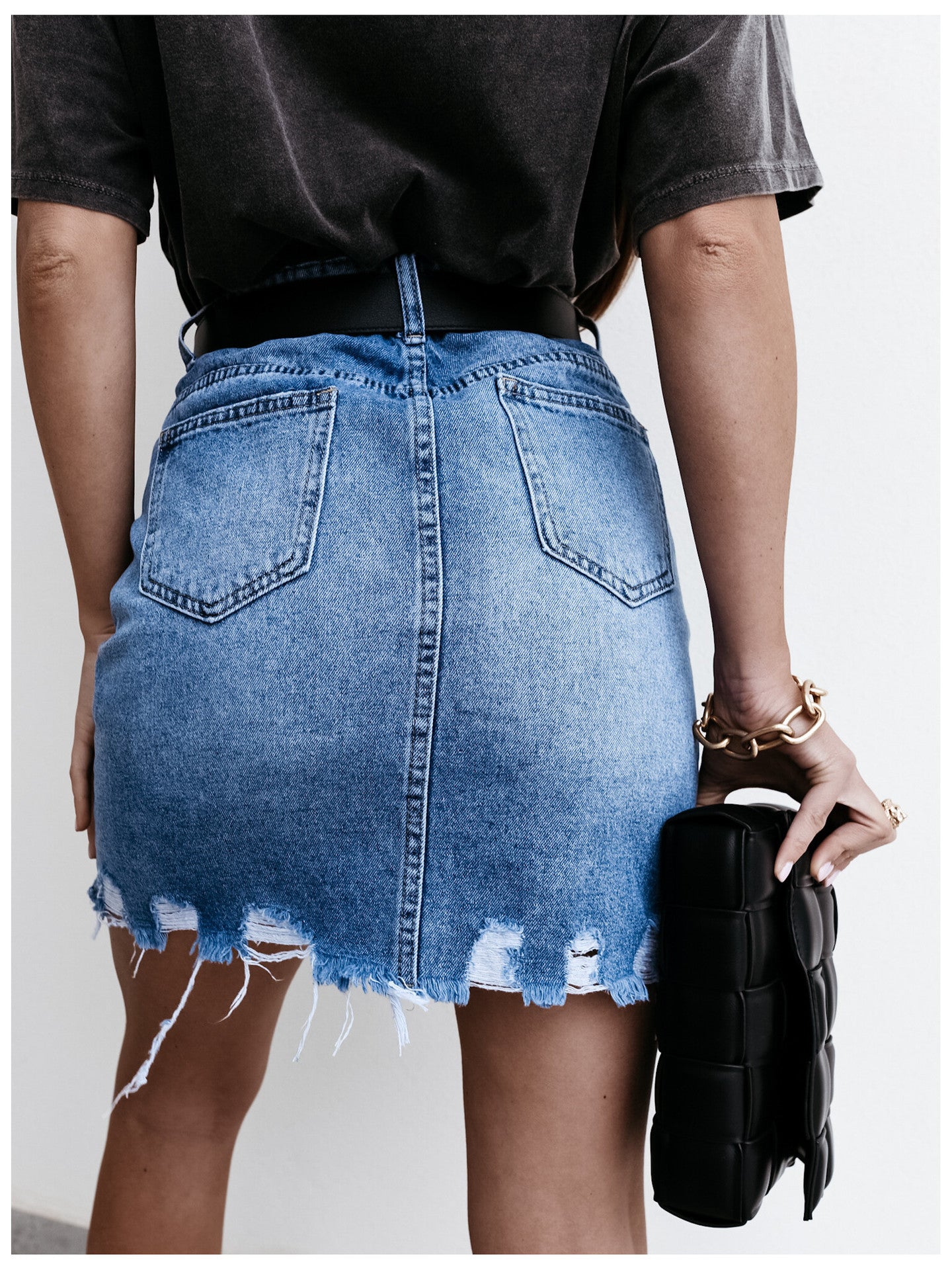 Summer Casual Stylish Denim Asymmetric Skirt Women