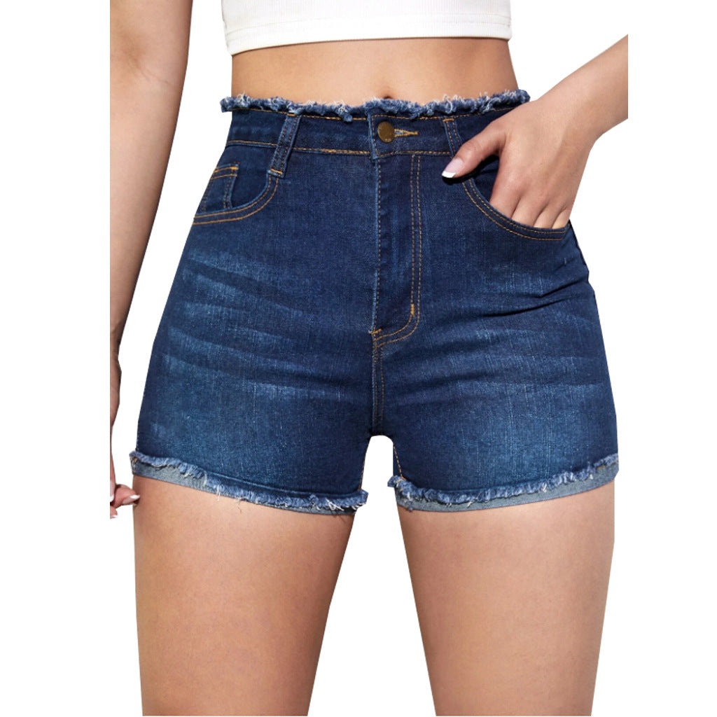 Slim-Fit-Shorts aus gewaschenem Stretch-Denim