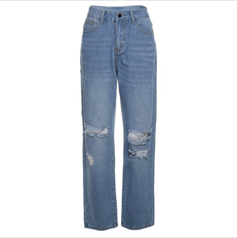 Zerrissene Jeans mit hoher Taille und Hüftlift für Damen