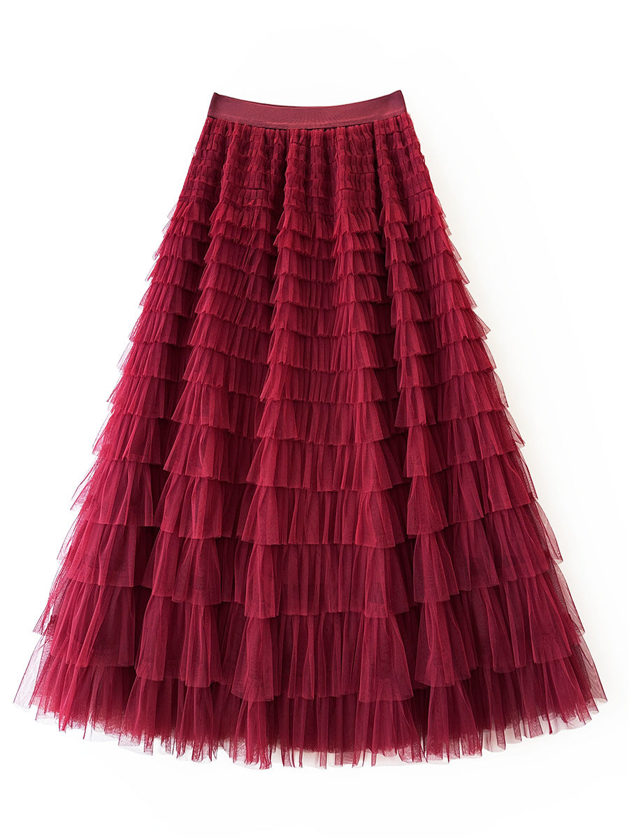 Robe longue en tulle pour anniversaire, cocktail, fête, danse, grande taille, robe à volants, coupe ajustée, longue, pour femme