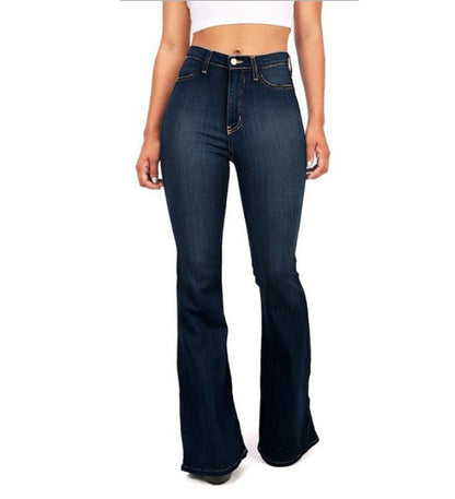 Jean skinny taille haute pour femme, pantalon évasé, amincissant, jambes larges, grande taille, printemps, automne