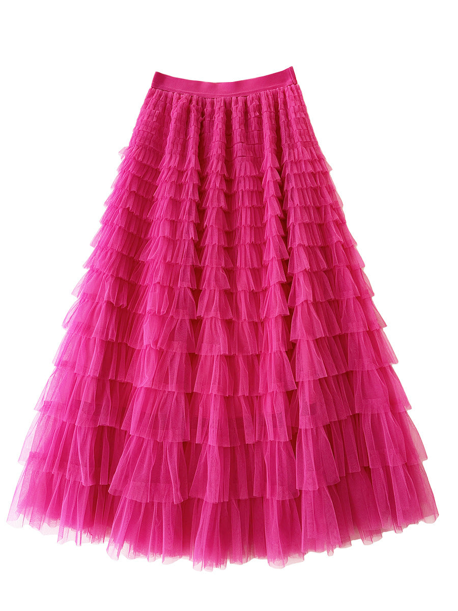 Robe longue en tulle pour anniversaire, cocktail, fête, danse, grande taille, robe à volants, coupe ajustée, longue, pour femme