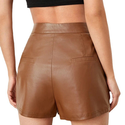 Shorts pour femmes Shorts d'été pour femmes Paquet décontracté Culottes de hanche Pantalons en cuir