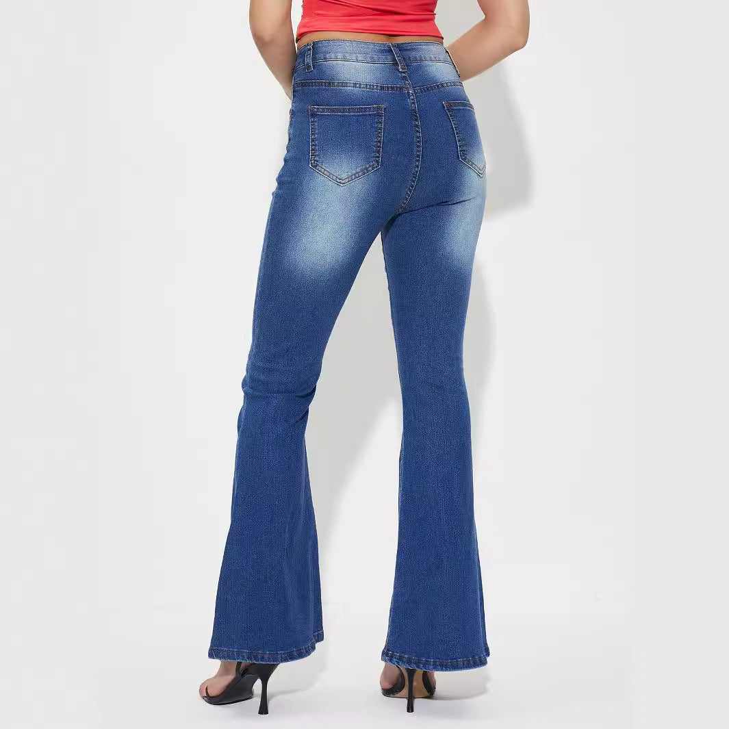 Vêtements pour femmes Pantalon en denim élastique à haute élasticité décontracté pour toutes les occasions