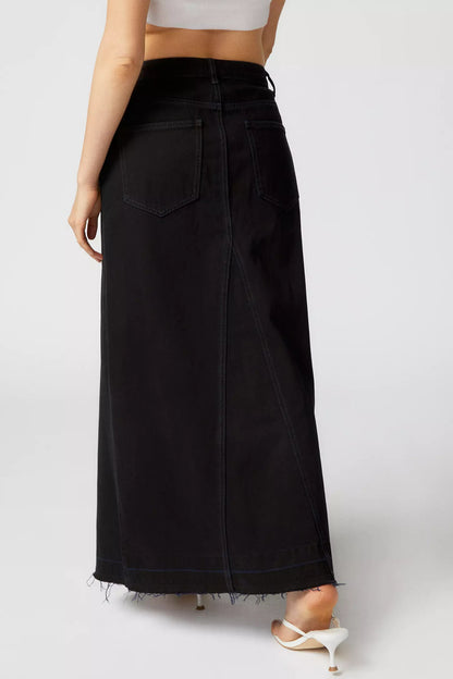 Retro Slim Fit Denim Long Skirts Women