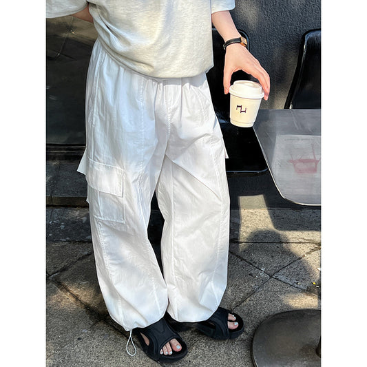 Overalls Women Summer Loose Wide Leg Pants Drawstring Sports Pants