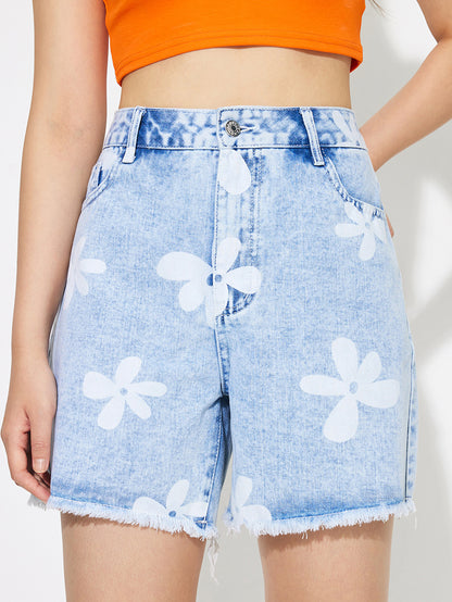 Vêtements pour femmes Shorts en jean imprimés amples et amincissants