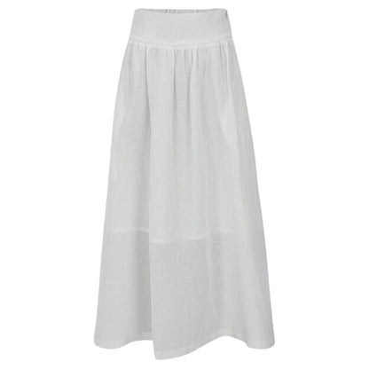 French High Waist Cotton Linen Skirt Summer Retro Simple Loose Figure Breathable Large Skirt A Line Skirt Women