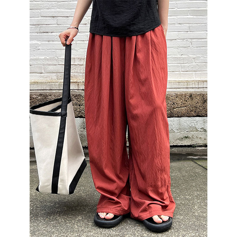 Pantalon large à taille élastique fine et tombante pour femme Pantalon d'été décontracté pour femme Pantalon Yamamoto