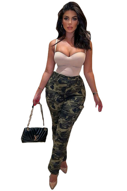 Autumn Denim Camouflage Pants Camouflage Cargo Pants Jeans Casual