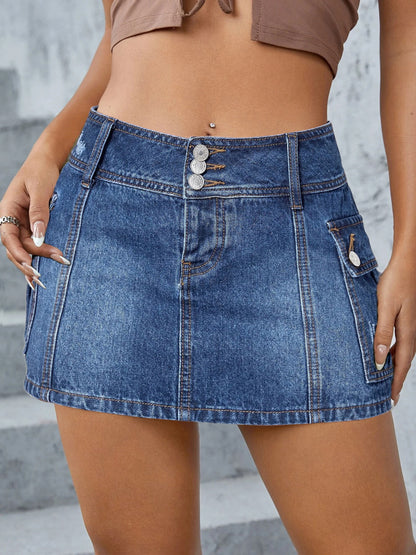 Spring Denim Skirt Eaby High Waist Slim Fit Sexy Denim Skirt