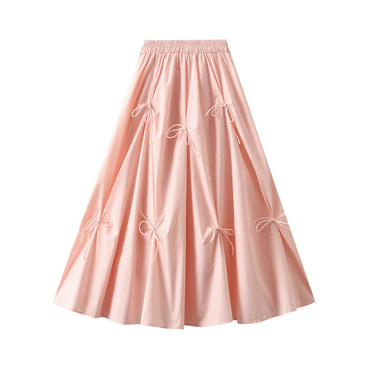 Skirt Women Summer High Waist A line Skirt High-Grade Slimming Hepburn Umbrella Skirt