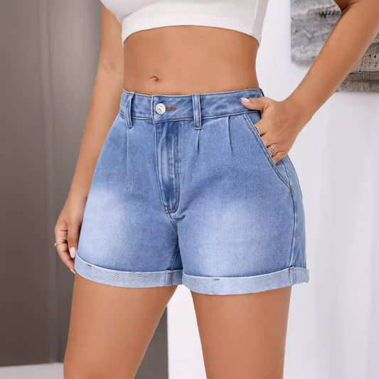 Vêtements pour femmes amples et assortis, shorts en jean amincissants et bouclés