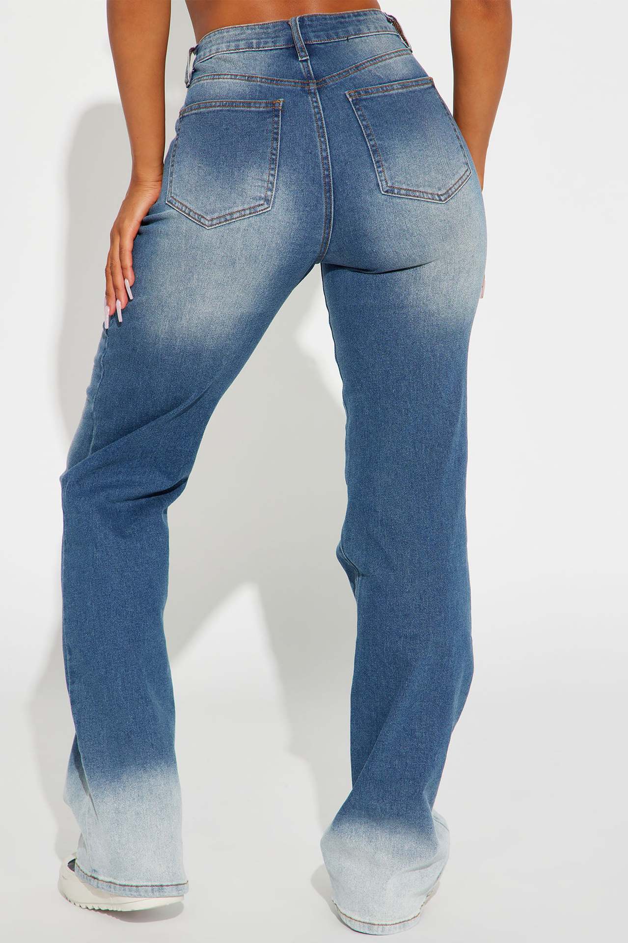 Pantalon en jean extensible à pattes d'éléphant pour femme