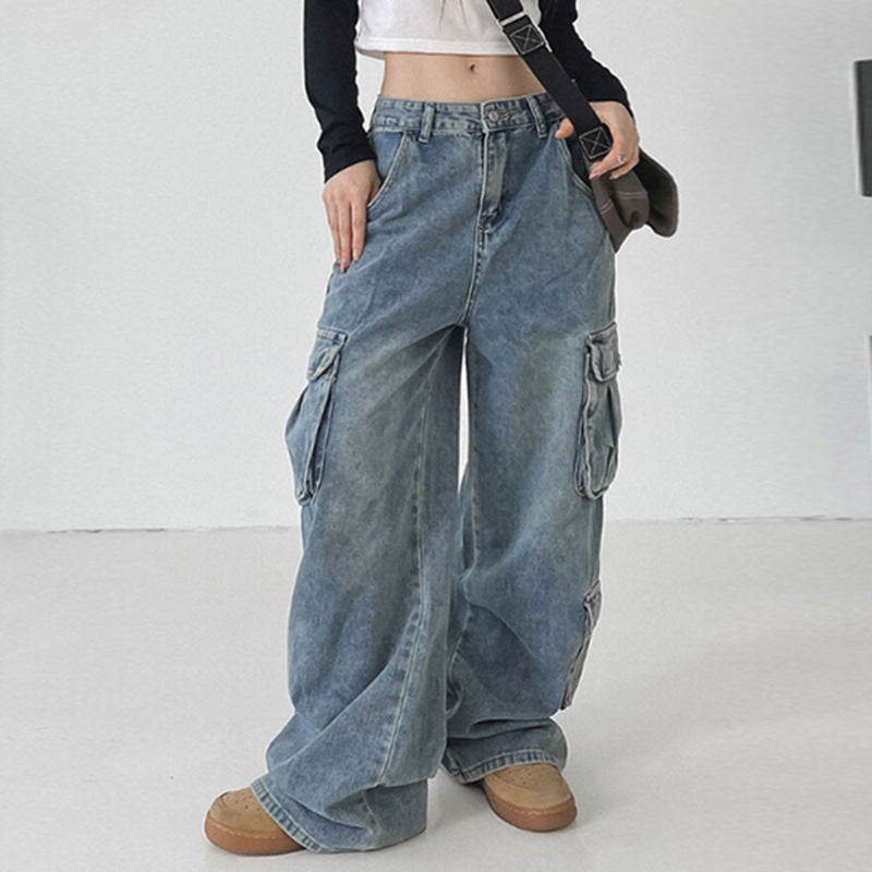 Sexy Street Casual Large Loose Pockets Low Waist Jeans Arrival