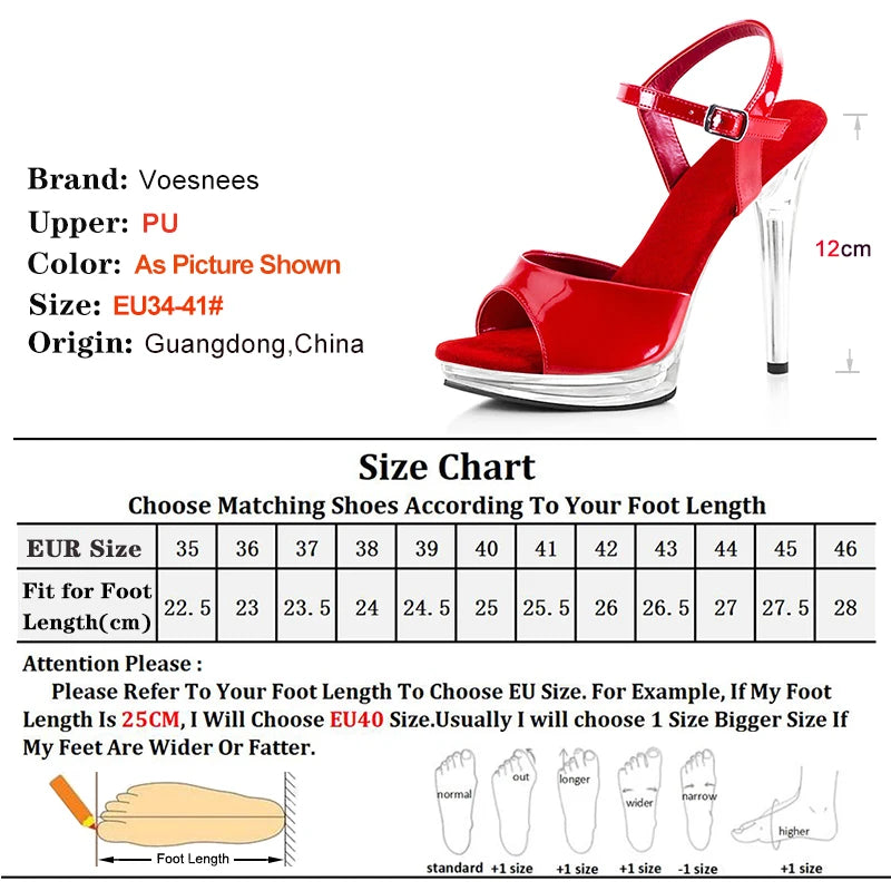 Solid Blue Women's Sandals With Heels 12cm Pole Dancing Practice Shoes Thin Heel Clear Crystal Platform  Party Wedding Shoes