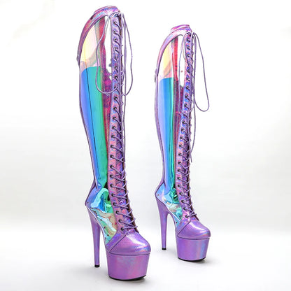 Leecabe Snake PU 17CM/7 pouces Chaussures de pole dance à talons hauts et plateformes