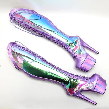 Leecabe Snake PU 17CM/7 pouces Chaussures de pole dance à talons hauts et plateformes