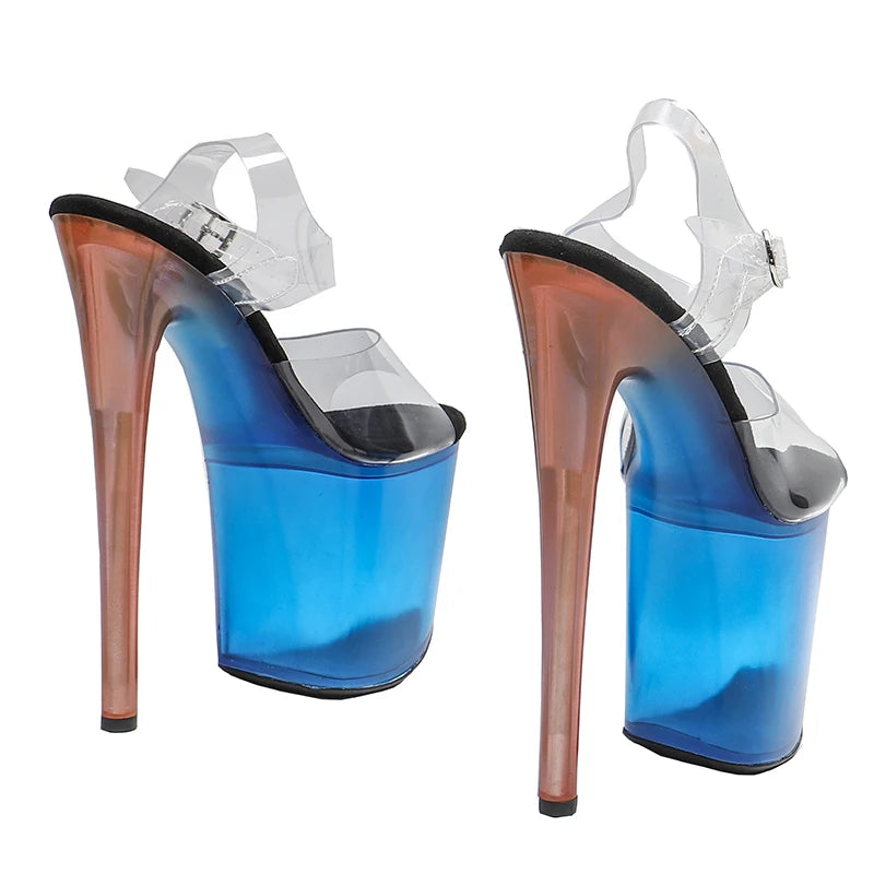 Leecabe 8Inch/20cm Clear  pvc upper  Sandals party High Heels  Sandals Shoes Pole Dancing Shoes