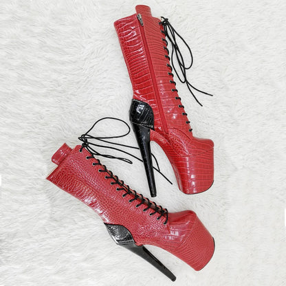 Leecabe 20CM/8inch PU tige mélange de couleurs tendance mode plate-forme talons hauts stripper talon Pole Dance boot