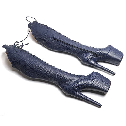 Leecabe 20CM/8 pouces Snake PU Upper jeune tendance mode talon haut plate-forme stripper talon Pole Dance boot