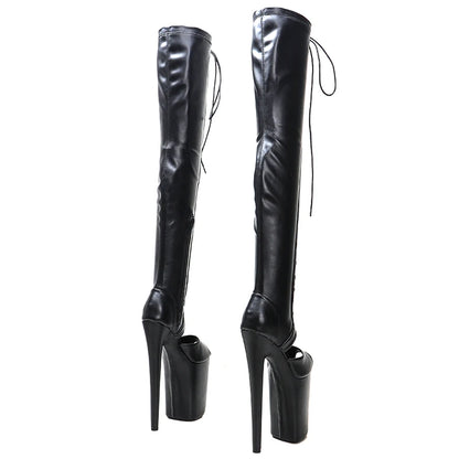 Leecabe  23CM/9inches Matte Upper  fashion  lady small  High Heel platform  Pole Dance boots