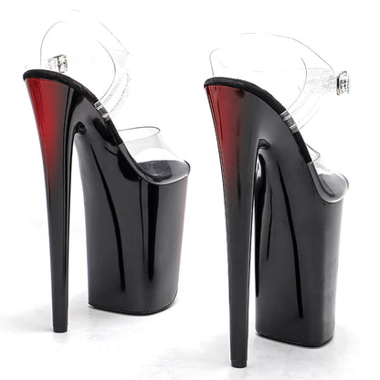 Leecabe 23CM/9inches PVC upper  Platform Sexy  High Heels Sandals Pole Dance shoes