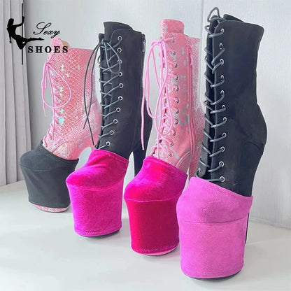 Shoe Protectors 20cm Platform Boots Durable Suede Protector High Heels Cover Pole Dance Boots Training Sandals Wear-Resist Cover