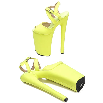 Leecabe 23CM/9inches open toe  Platform  High Heels Sandals Pole Dance shoes