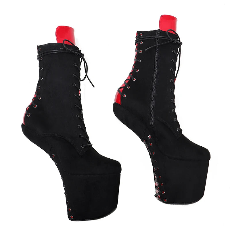 Leecabe Bottines à lacets Sexy Exotique Pole Dance Stripper Jeune Tendance Mode Couleur Assortie Chaussures