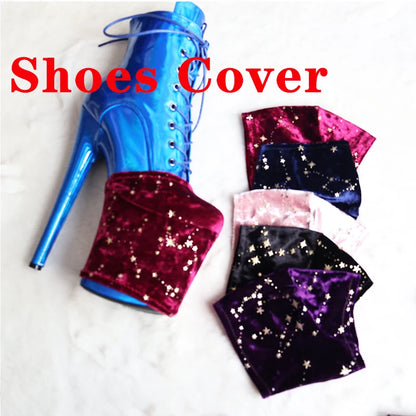 New Flash Velvet Women Boot Protective Cover 10CM Platform Shoes Cover Pole Dance Protective Cover Dance Training Sandals Cover