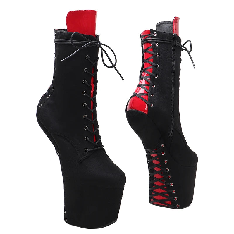 Leecabe Bottines à lacets Sexy Exotique Pole Dance Stripper Jeune Tendance Mode Couleur Assortie Chaussures