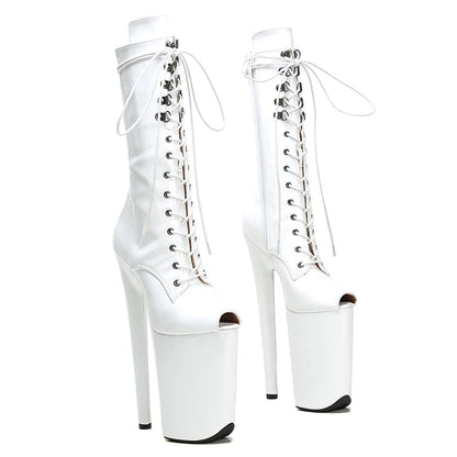 Leecabe Patent upper Sexy boots 23CM/9inches High Heels Platform Pole Dance shoes