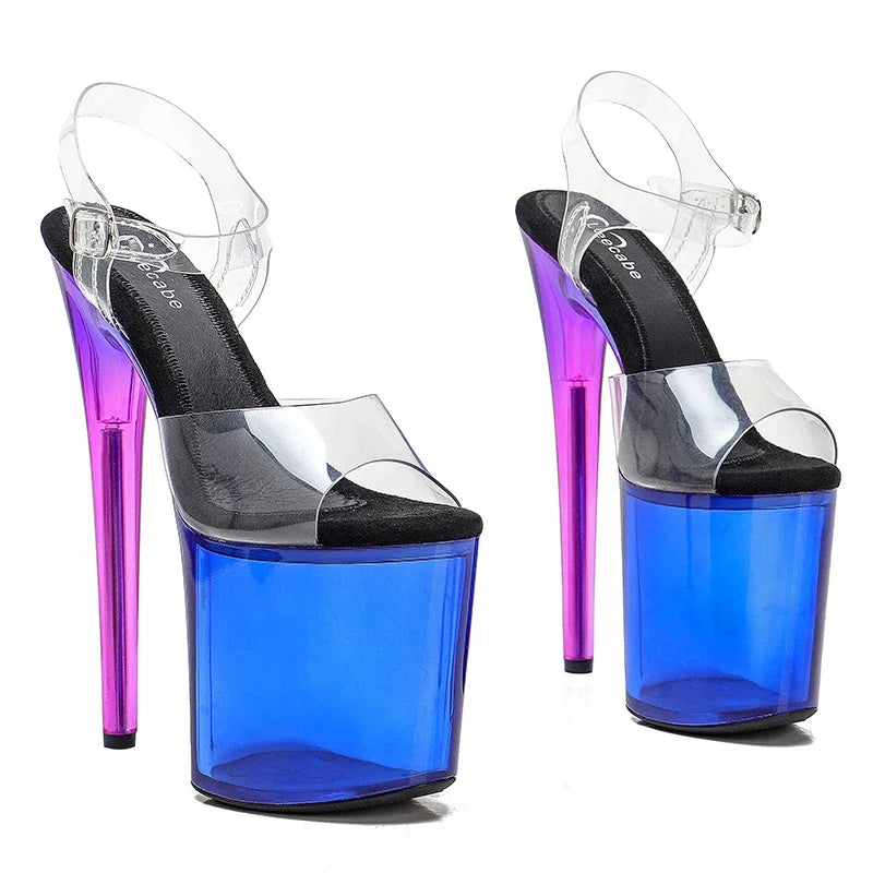 Leecabe 8Inch/20cm Clear  pvc upper  Sandals party High Heels  Sandals Shoes Pole Dancing Shoes