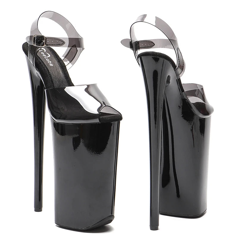 Leecabe  26CM/10inches PVC Upper sexy exotic High Heel platform party sandals   Pole Dance shoes