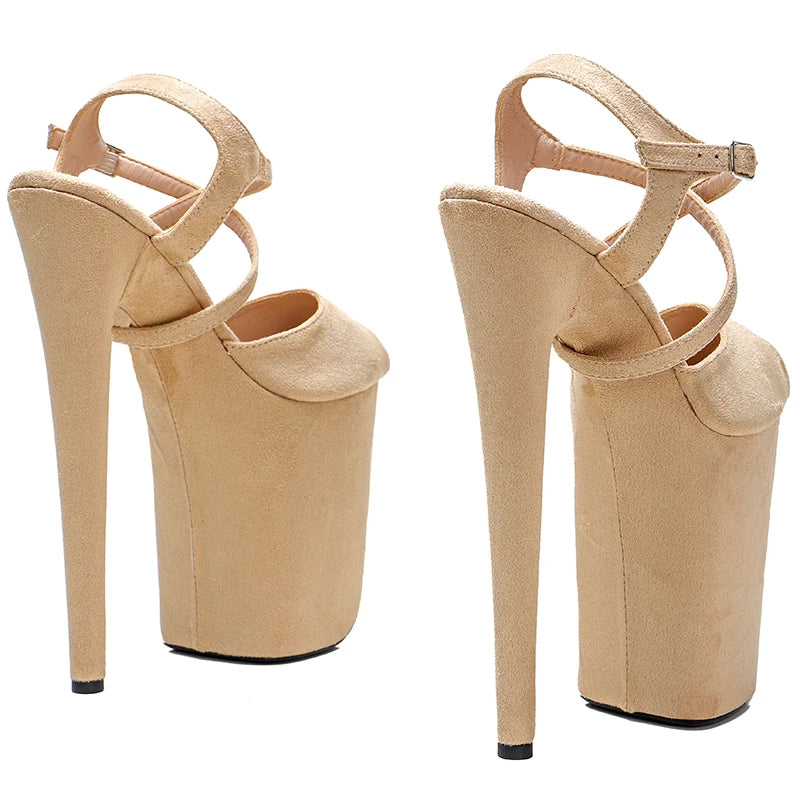 Leecabe 23CM/9inches Suede upper  Platform Shoes Sexy Dance Shoes  High Heels Sandals Pole Dance shoes