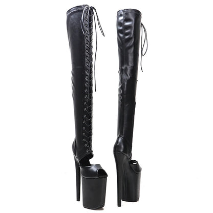 Leecabe  23CM/9inches Matte Upper  fashion  lady small  High Heel platform  Pole Dance boots