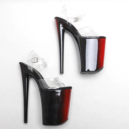 Leecabe 23CM/9inches PVC upper  Platform Sexy  High Heels Sandals Pole Dance shoes