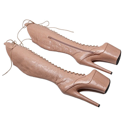 Leecabe 20CM/8Inch PU obermaterial Plattform party High Heels Schuhe Pole Dancing stiefel