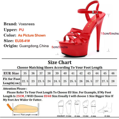 New Summer Fashion Black Sandals Sexy Open Toe 15CM High Heels Party Dress Wedding Nightclub Women Shoes Platform Stripper Heels