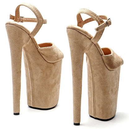 Leecabe 23CM/9inches Suede  upper fashion trend exotic Platform Sexy  High Heels Sandals Pole Dance shoes