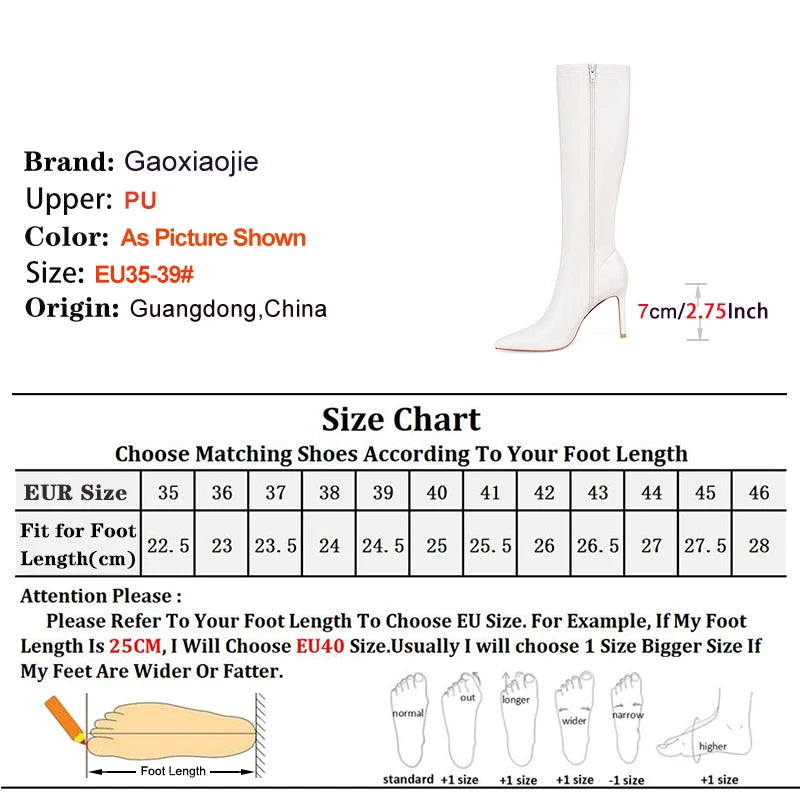 7CM 9CM Stiletto Heels Womens Pointed Toe Boots Side Zipper Spring Autumn Slim Lge Shoes Black Mid-Calf Boots Female Size 35-39