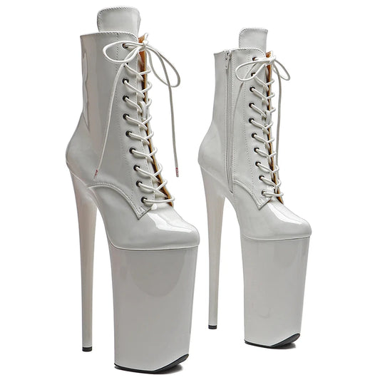 Leecabe  26CM/10inches Patent  PU Upper sexy exotic High Heel platform party shoes Pole Dance boot