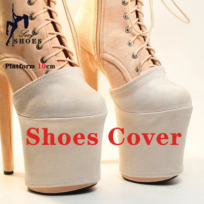 Suede Shoes Cover Platform 10CM Shoes Protectors Cover Pole Dance Training Dedicated Sandals Pumps Boots Wear-Resist Shoes Cover